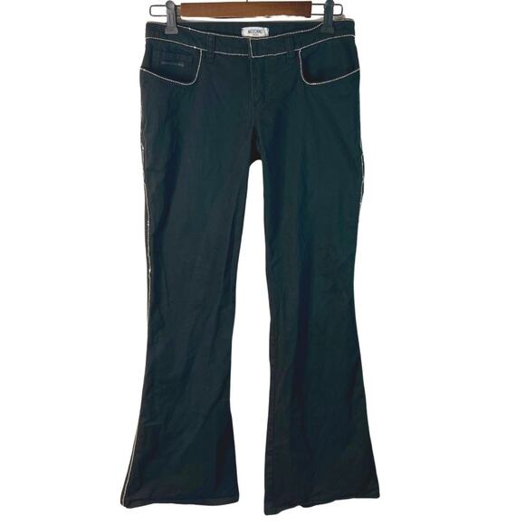 Moschino Women’s Donna Rhinestone Flare Pants Size 27 - Picture 1 of 9